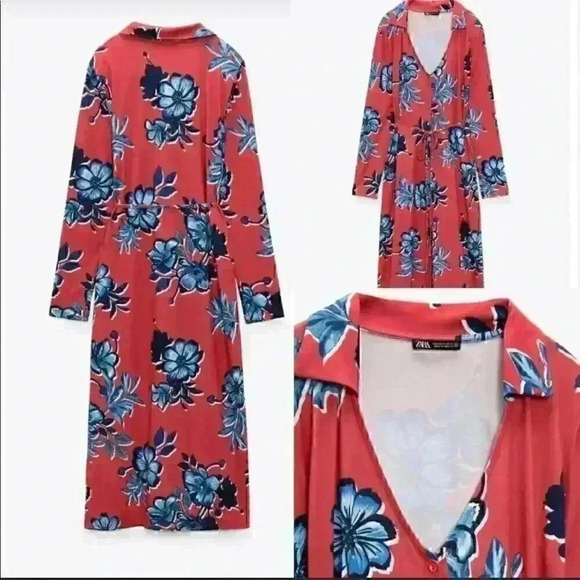 Zara Floral Print Midi Dress - Picture 5 of 8